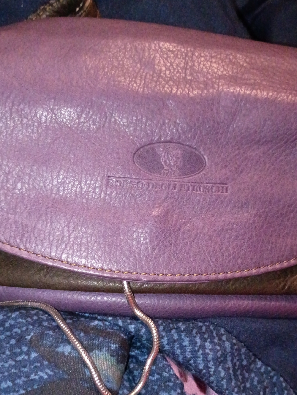 Purple Leather Crossbody Bag